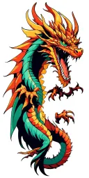 fenix and dragon wrapped tattoo design idea