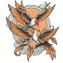 two paper cranes tattoo design idea