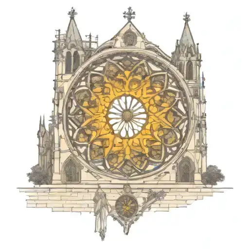 notre dame rose window tattoo design idea