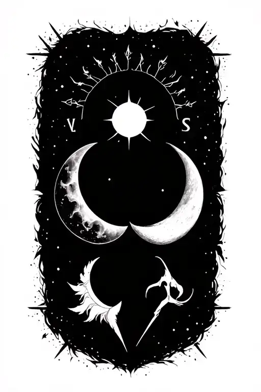 manly astrological tattoo. aquarius sun, cancer rising, capricorn moon tattoo design idea