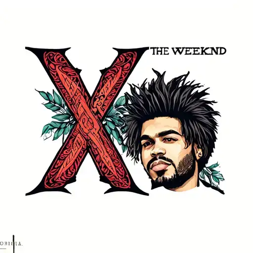 the weeknd xo logo on neck tattoo design idea