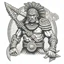 lapu lapu warrior standing tattoo design idea