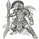 lapu lapu warrior standing tattoo design idea