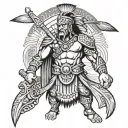 lapu lapu warrior standing tattoo design idea