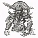 lapu lapu warrior standing tattoo design idea