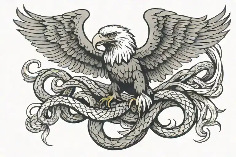eagle on snake tattoo design idea