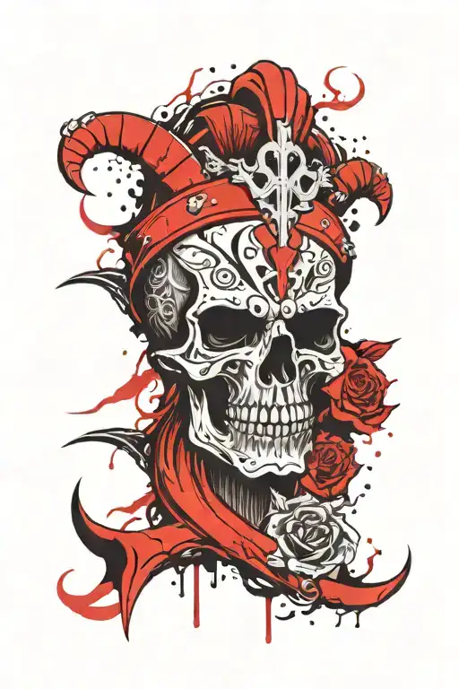 Scandinavian god Odin and skull with horns sleeve that will complement the style of the tattoo tattoo design idea