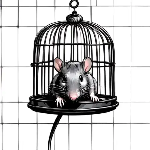 rat in a cage tattoo design idea