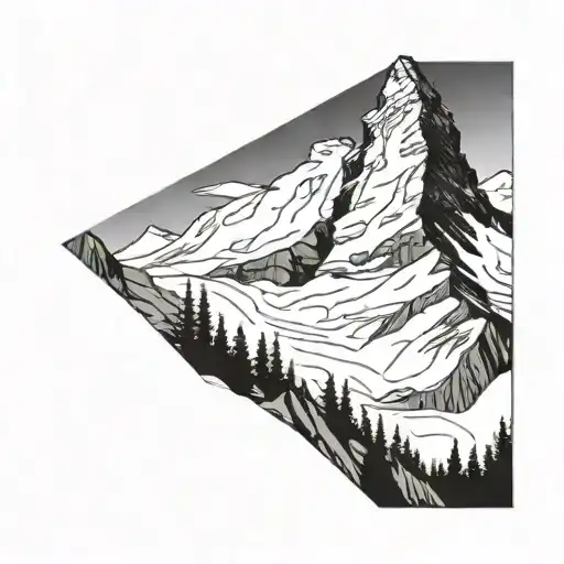 geometric matterhorn mountain tattoo design idea