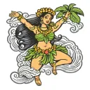 hula dancer tattoo design idea