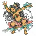 hula dancer tattoo design idea