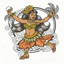 hula dancer tattoo design idea