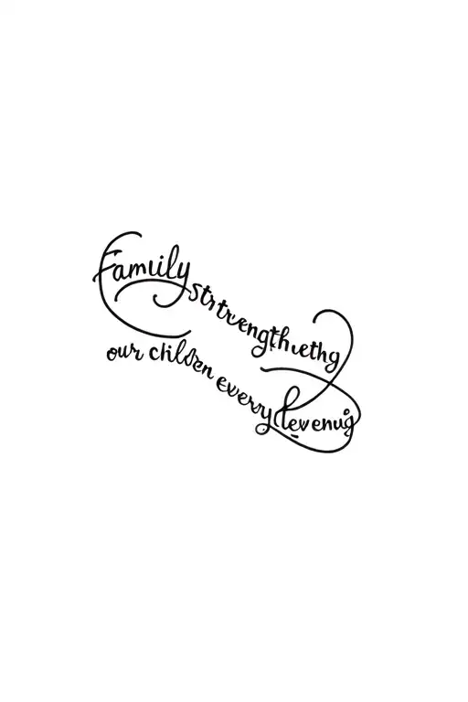 Family, Path, Strength, our children everything tattoo design idea