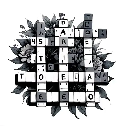 Crossword tattoo design idea