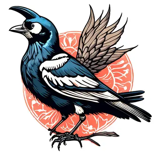 skeleton bird tattoo design idea