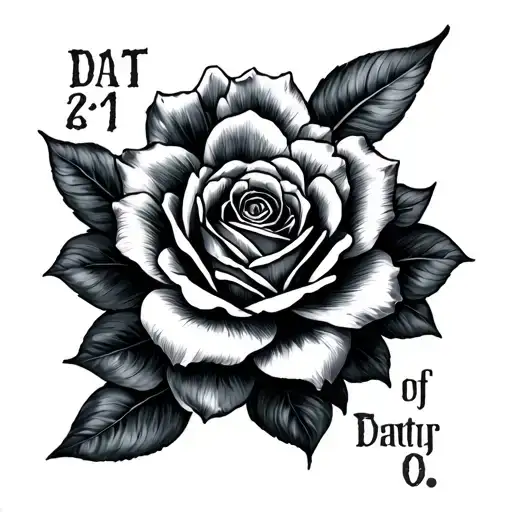 date of birth tattoo design idea