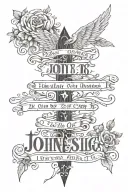 John 3:16 scripture for family members tattoo design idea