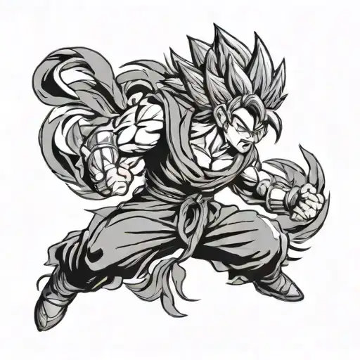 indian super saiyan tattoo design idea