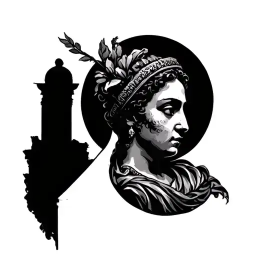 Naples, pompeii fine line tattoo design idea