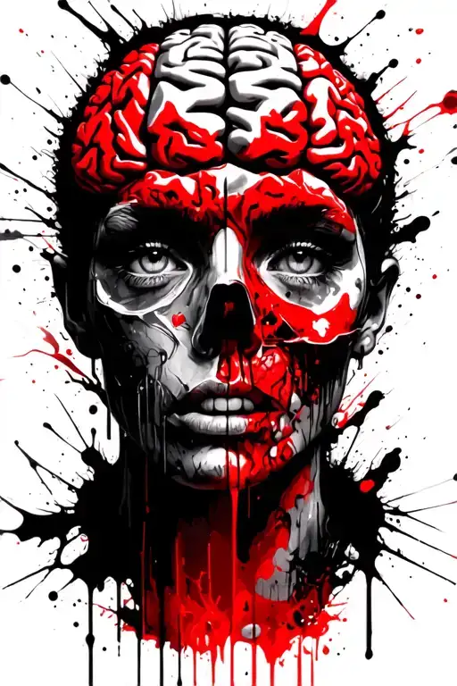 dissociative identity disorder brain tattoo design idea