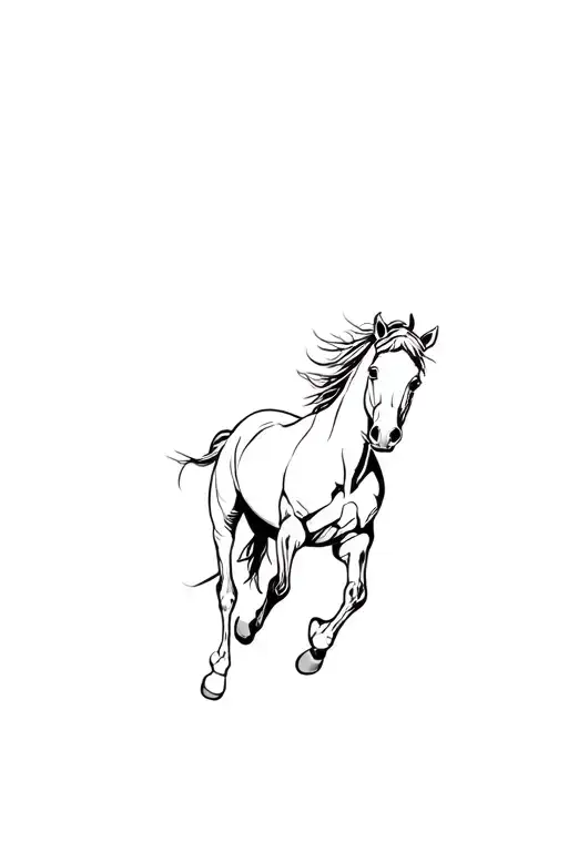 horse running tattoo design idea