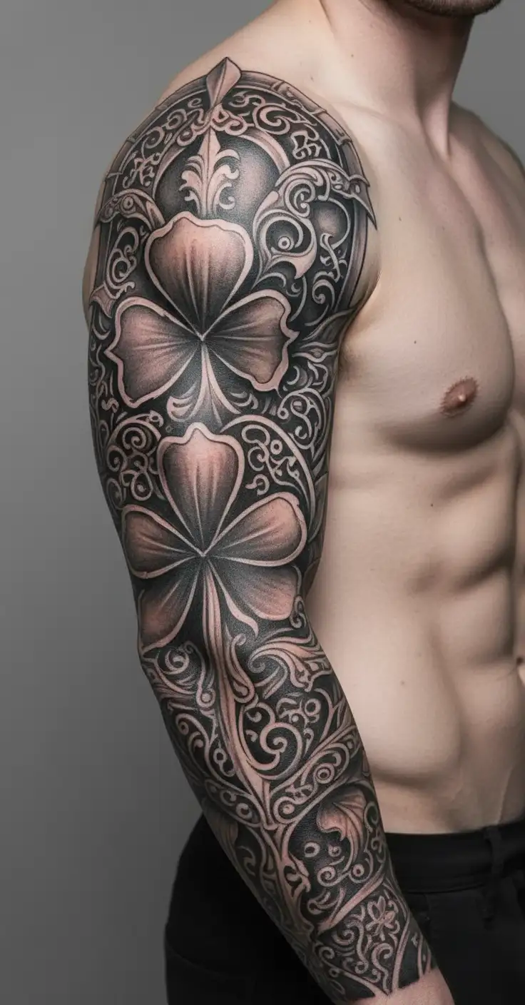 shamrock armor tattoo design idea