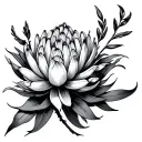 kangaroo paw and protea flower surrounded tattoo design idea
