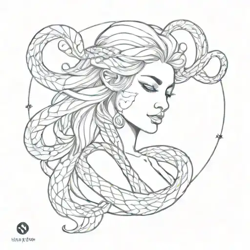 virgo, constellation, sexy, feminine, strong, snake tattoo design idea