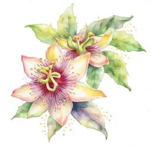passionfruit flower tattoo design idea