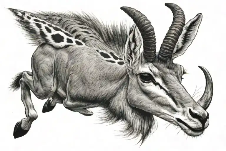 running gazelle tattoo design idea