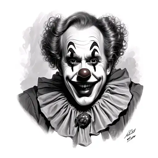 clown playing tattoo design idea