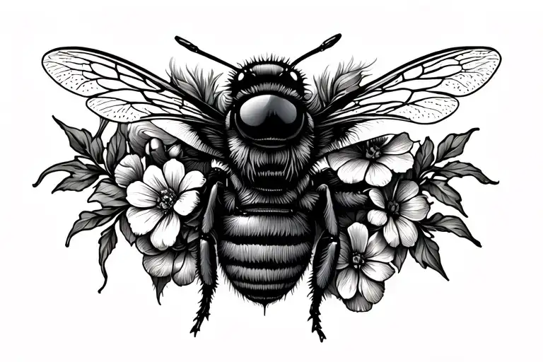 bee, honeycomb, flowers. sternum tattoo tattoo design idea