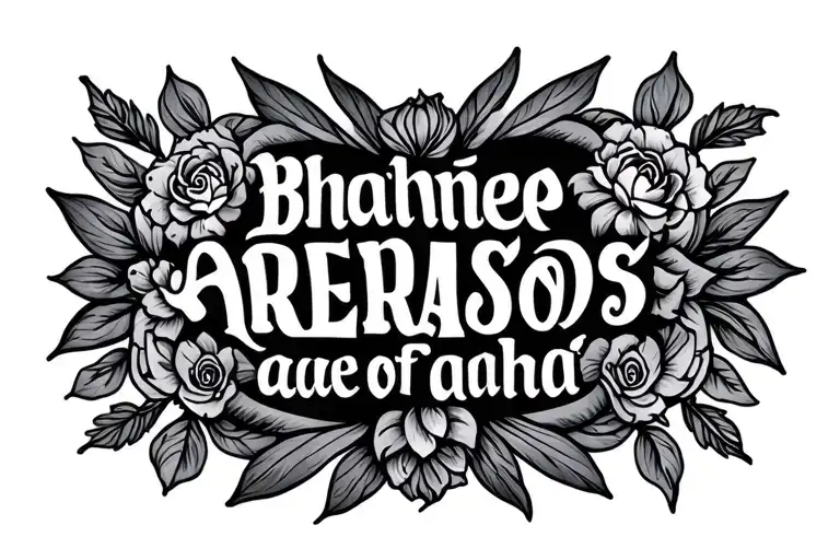 bhgvad gita phrases tattoo design idea