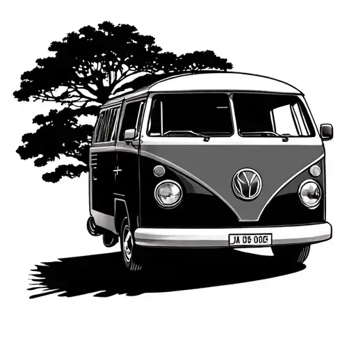 Campervan tattoo design idea