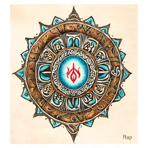 iran ancient symbols tattoo design idea