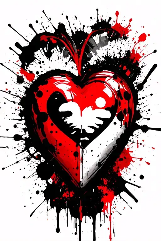 anti Madonna black heart tattoo design idea