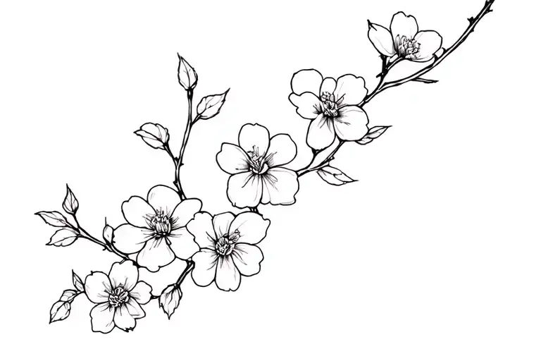 almond blossom flowers tattoo design idea