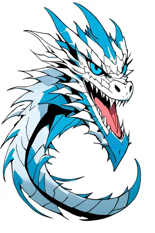 Blue eyes white dragon in yugioh and berserk guts tattoo design idea
