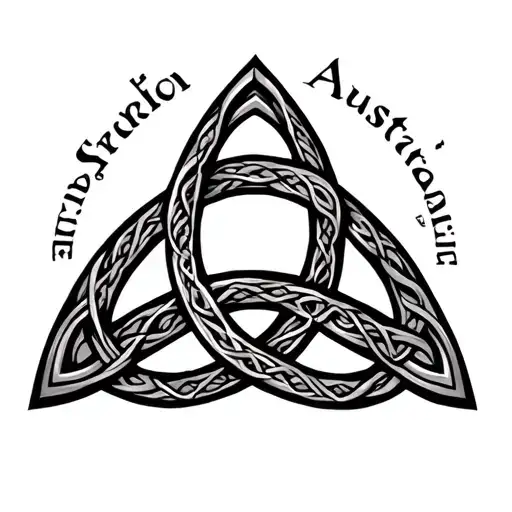 Celtic trinity knot incorporating elements of Australia, Ireland and Scotland tattoo design idea