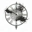 silence clock face tattoo design idea