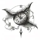 silence clock face tattoo design idea