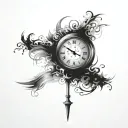 silence clock face tattoo design idea