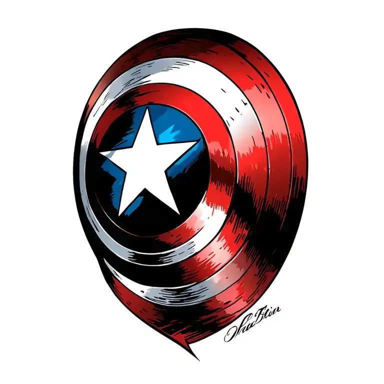 Captain America shield shoulder  tatto tattoo design idea