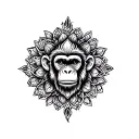 gemini monkey mandala tattoo design idea