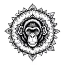 gemini monkey mandala tattoo design idea