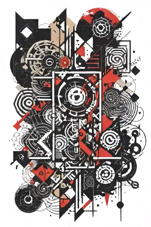 A geometric design inspired by alchemy and chemistry principles tattoo design idea