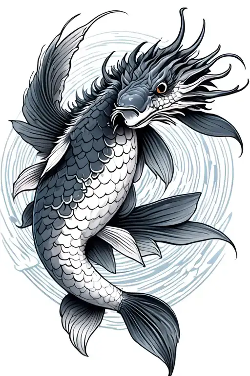 koi fish dragon tattoo design idea