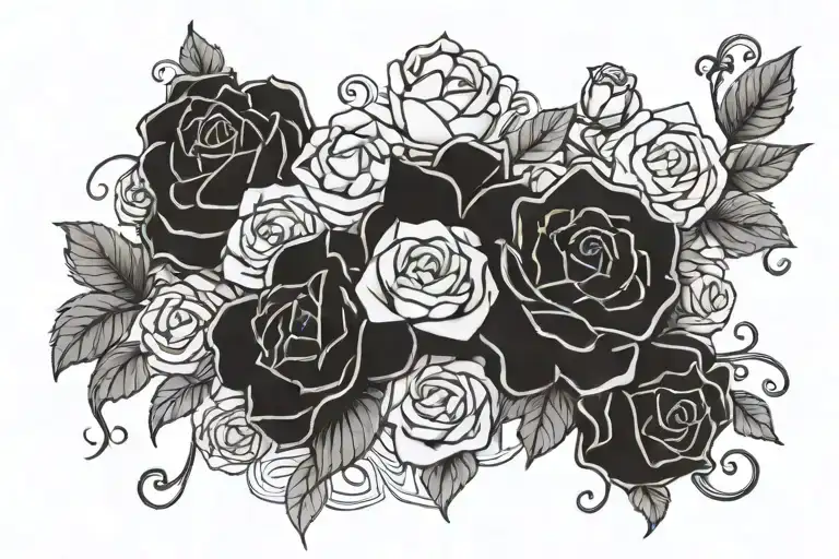 c'est la vie quote surrounden by little roses tattoo design idea