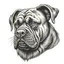mastiff with Thor hammer tattoo design idea