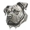 mastiff with Thor hammer tattoo design idea